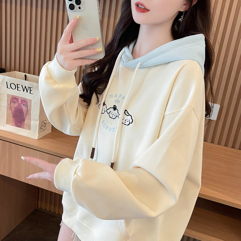 レディース 2025 新スタイル 春秋 韓国風 ゆったり プラスサイズ 裏起毛 厚手 中学生 万能 カラーブロック ジャケット