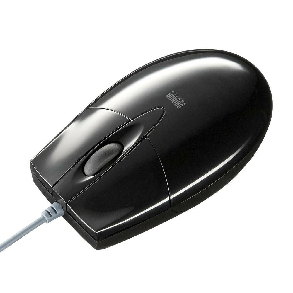 サンワサプライ　有線ブルーLEDマウス（USB-PS/2変換アダプタ付き）　ブラック　MA-BL3UPBKN
