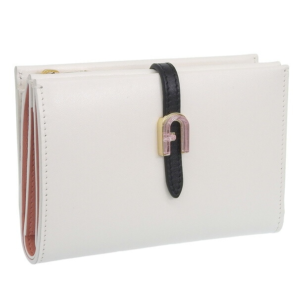 フルラ 財布 レディース 二つ折り財布 アウトレット レザー ホワイト×ピンク ジェンマ FURLA GEMMA BIFOLD COMPACT M WALLET WP00119BX01841074S