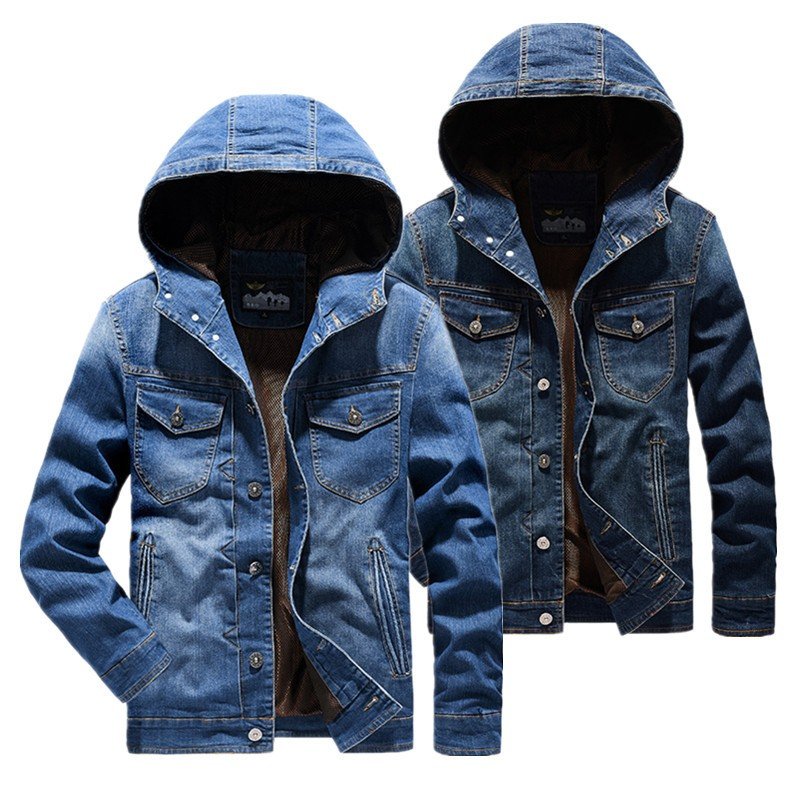 デニムジャケット メンズ　デニムコート Gジャン　春秋 カジュアル　フード付き　メンズアウター バイ