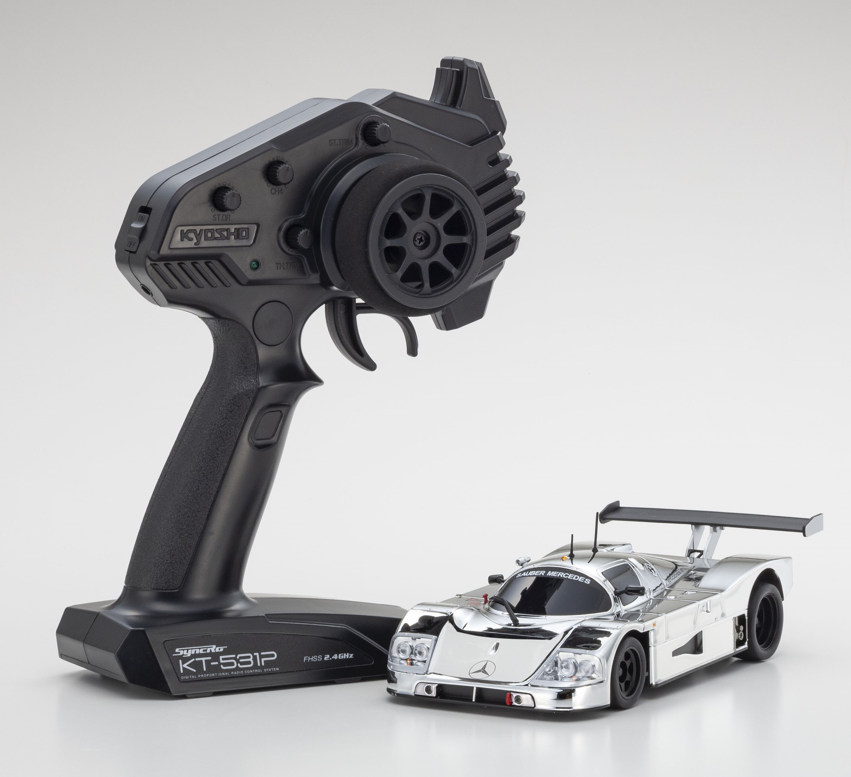 京商 ミニッツRWD (MR-04W-LM) ザウバーメルセデス C9 クロームシルバー ジャイロユニット付 (東海模型限定モデル)【32362CRG-T】 ラジコン KC 32362CRG-T ザウ