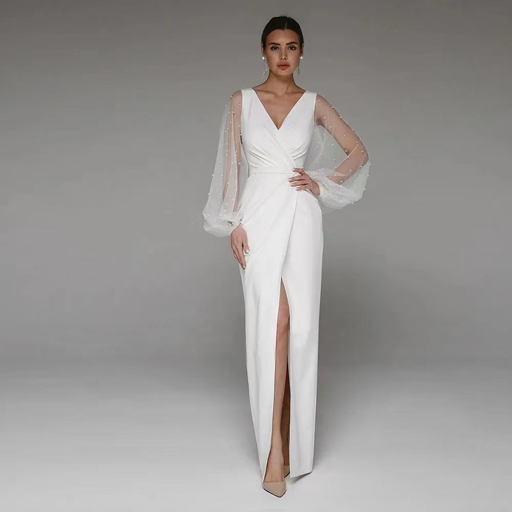 【L.O.V.E】 ウェディングドレス 白 結婚式 花嫁 サイズオーダーメイド可能 成人式 お呼ばれ ウェディング 演奏会 二次会 パーティードレス 前撮り ワンピース ロングドレス メガ割 57