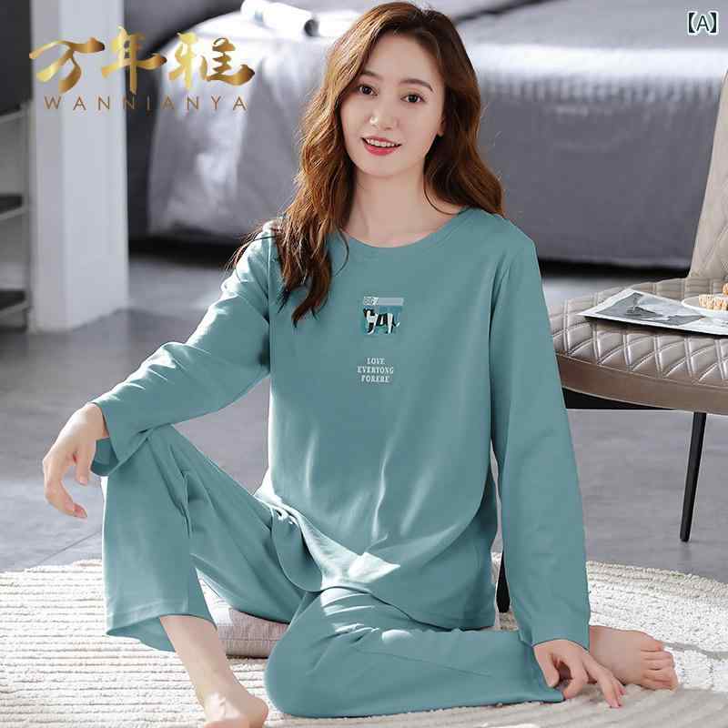 ママ　パジャマ　レディース パジャマ レディース 春秋 モダ ー ル コットン 長袖 秋 大きいサイズ 薄手 夏 エアコン 完備 母の 日 自宅 着