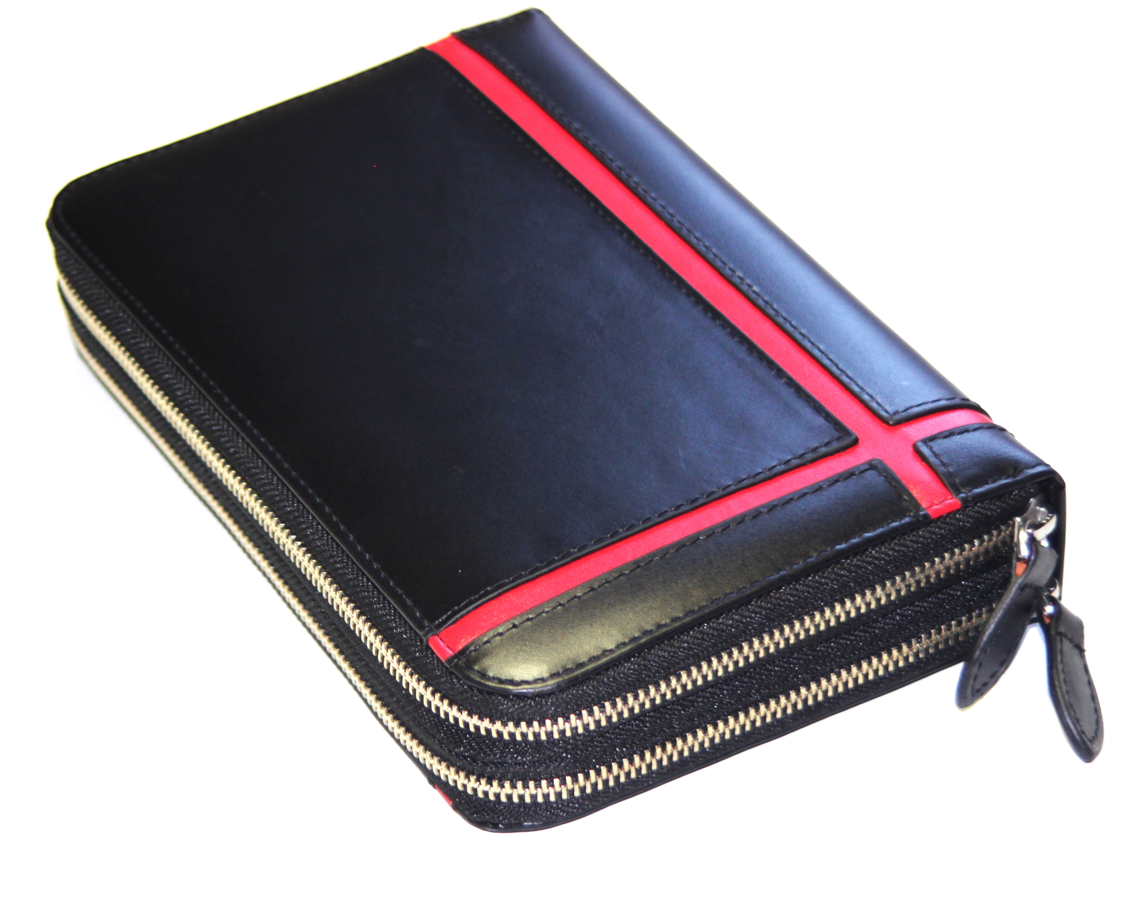 【新規OPEN】【期間限定セール】【激安】【新品未使用】馬革　レッドクロスライン　ダブルファスナー　BOX型　特殊モデル　セカンドクラッチバッグ　UH-1766