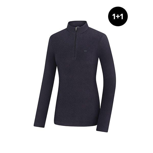 女性起毛フリースハーフジップ長袖Tシャツ 2204TK470W 1+1
