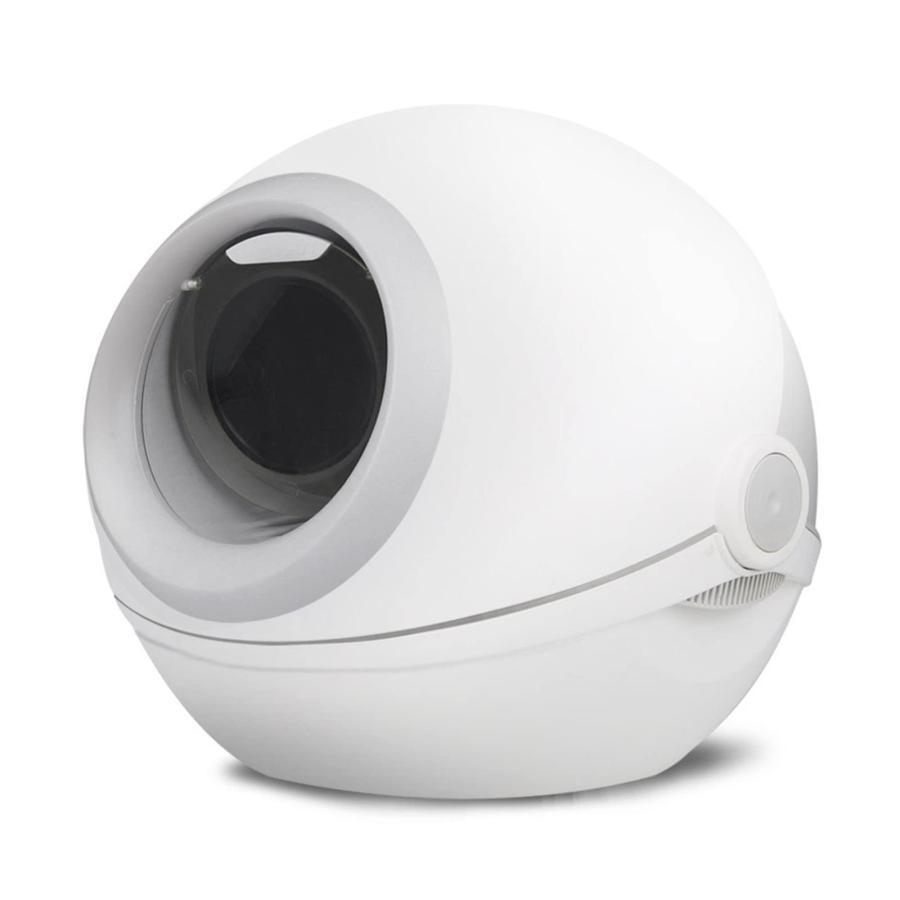 カーボンフィルター付きモダンなフード付き猫トイレ - 無臭 - スイングフラップドア付きお手入れ簡単子猫用トイレトレイ