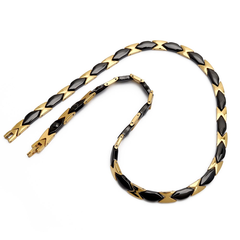 ステンレス 磁気ネックレス [n484-gold]