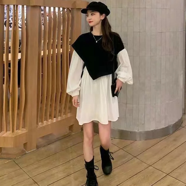 シャツ 重ね着風 春シャツ ベスト トップス ドレープシャツ 大きいサイズ 大きい 大きめ