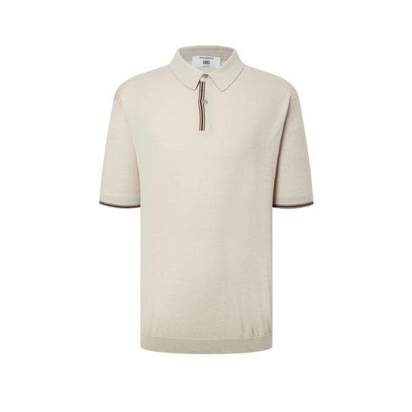 [25SS] ベージュライン配色コットン半袖カラーニット DMSW5BN71I2