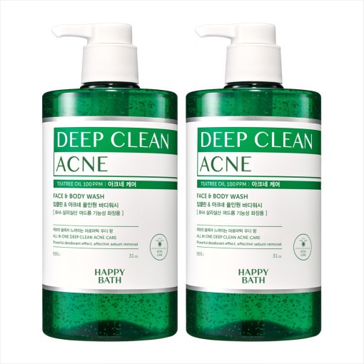ディープクリーン ティーツリー アクネ ボディウォッシュ ウッディハーブの香り 900g x 2個 (鎮静/弾力/保湿/栄養供給/活力/光彩/しわ防止)