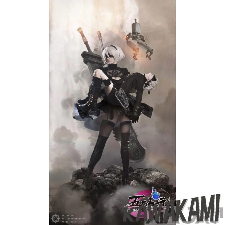 三分妄想　NieR Automata ニーア オートマタ　コスプレ　2B ヨルハ二号B型　衣装　 いしょう ウィッグ　能1413