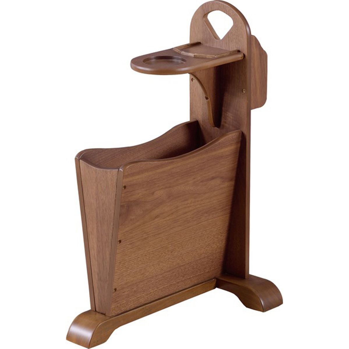 トムテ サイドテーブル TAC-252WAL 収納 リビング テーブル マガジンラック ドリンクホルダー ウォルナット 天然木 ナイトテーブル インテリア コンパクト