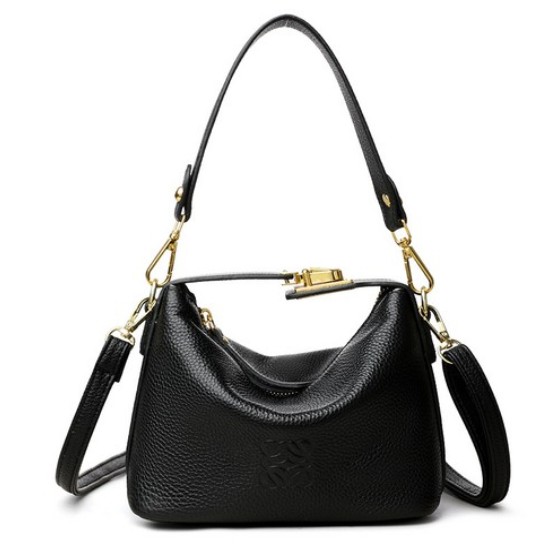 [プレミアムレザー]天然牛革 トップ ハンドル ミニ ホーボーバッグ