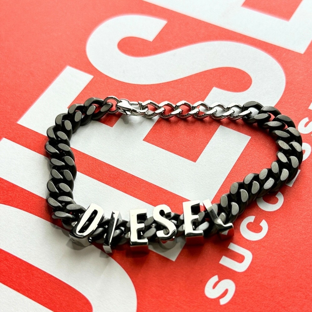 ディーゼル チェーンブレスレット ステンレス メンズ レディース ブラック アクセサリー ブランド おしゃれ プレゼント 女性 男性 シンプル ユニセックス 誕生日プレゼント 彼氏 彼女 結婚記念日