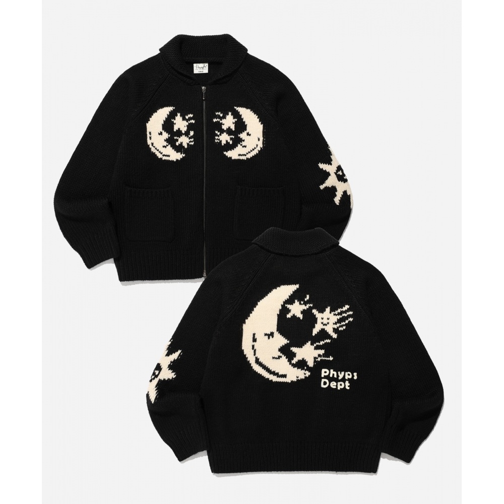 体育部ファイプス カウチンニットジップアップブラック