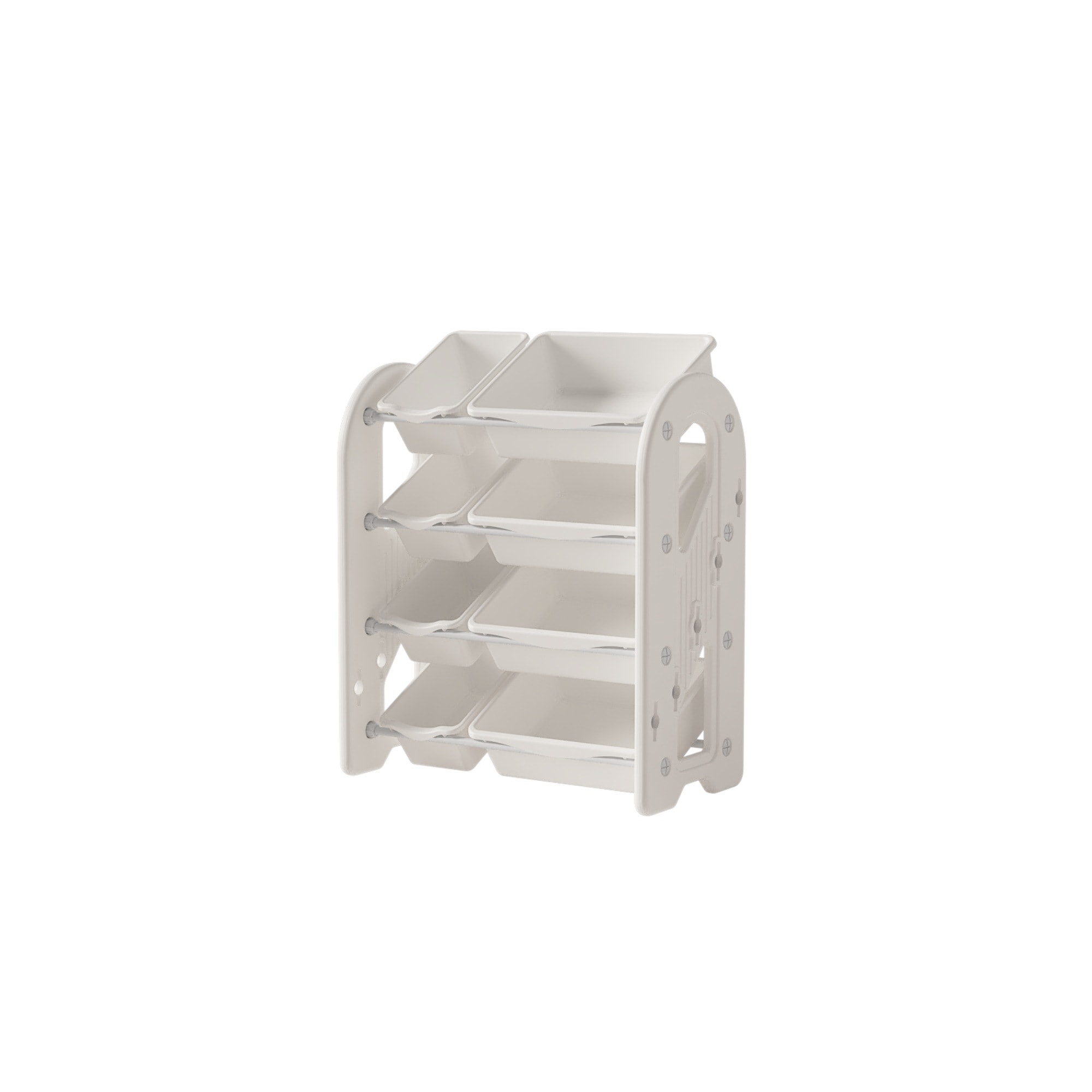 【安心保証】おもちゃ 収納 ラック 4段 棚 おもちゃ箱 おもちゃ収納4段ラック 絵本棚 スリム グレー+ホワイト オモチャ収納 おしゃれ ワイドタイプ 大容量 組立カンタン こども キッズ 入学 入