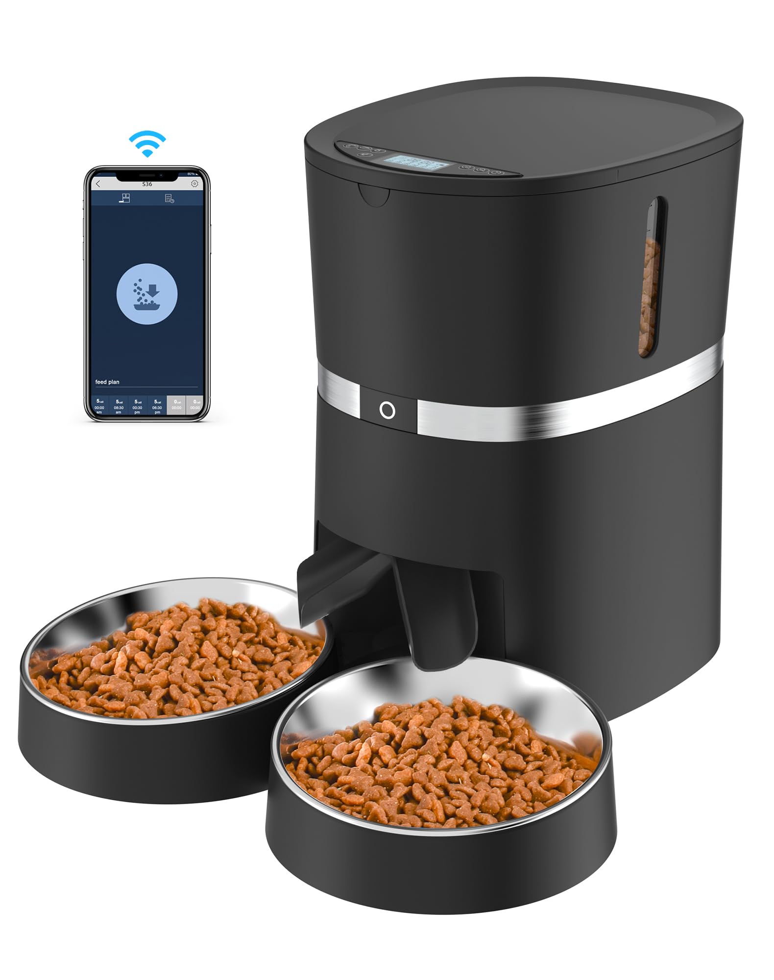 WellToBe多頭飼いに向け キャットフード 自動給餌器 猫 犬用 wifi スマート自動えさやり器 設定も簡単でした スマホ遠隔操作 タイマー式 定時定量 手動給餌可 10秒録音1日6食 2WAYその他