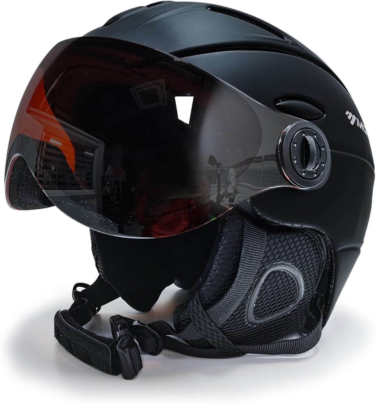 バイザースキースノーボードヘルメット分離雪マスク反霧アンチUV統合ゴーグルシールド低重量大人男性女性