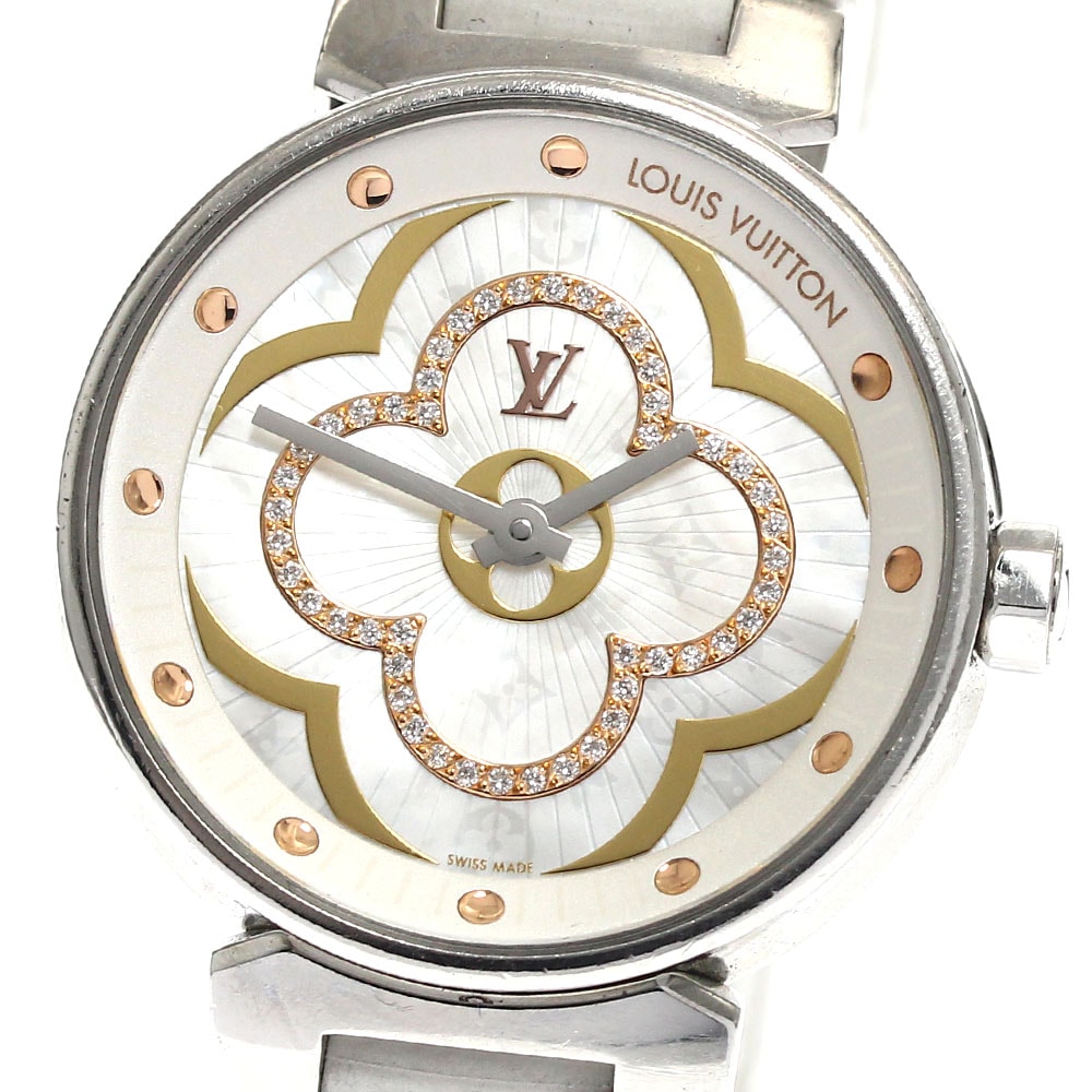 ルイ・ヴィトン LOUIS VUITTON QA017 タンブール ムーンディヴァインPM ダイヤモンド クォーツ レディース _892538【中古】