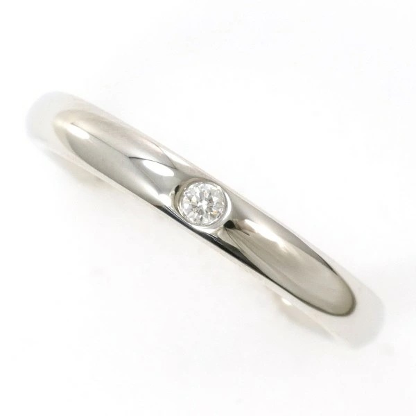 ティファニー スタッキングバンド PT950 リング 指輪 7号 ダイヤ 箱 ジュエリー 中古