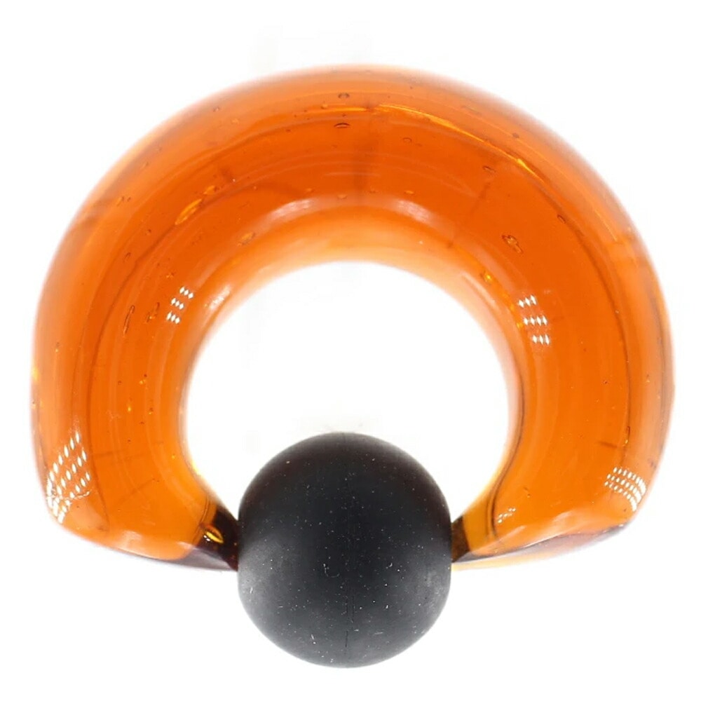 ボディピアス ガラス製 キャプティブビーズリング（オレンジ）6G 4G 2G 0G 00G 金属アレルギー対応 CBR ゴムキャッチ 装着簡単 耳 軟骨 鼻 乳首 bc296xxxxxxxx 4,808円