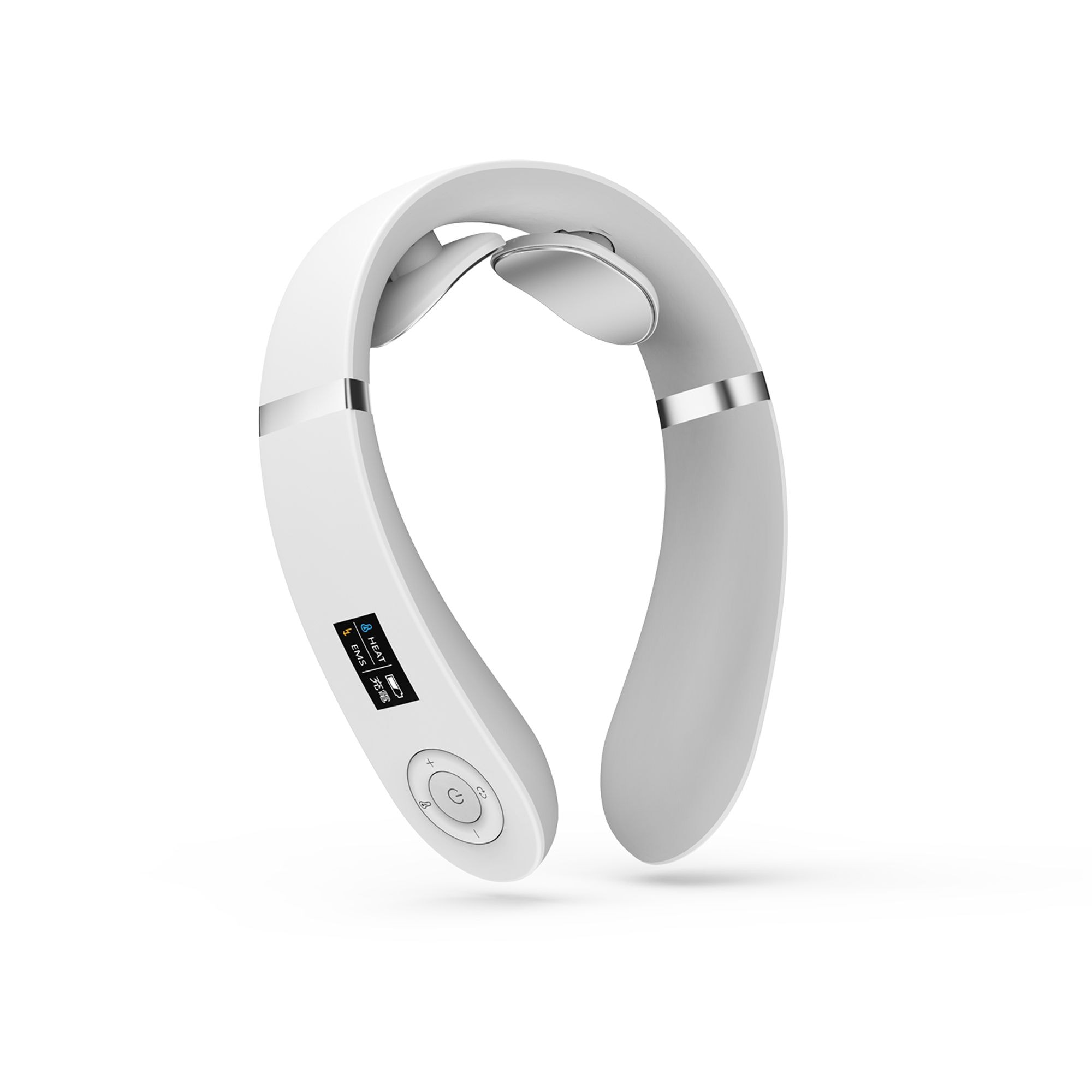 ネック　マッサージャー EMS ネックケア 首 肩こり リラクゼーション 温熱レベル3段階 EMSレベル16段階 6パターン 軽量 温め 自動電源オフ 音声ガイダンス コードレス 収納袋付