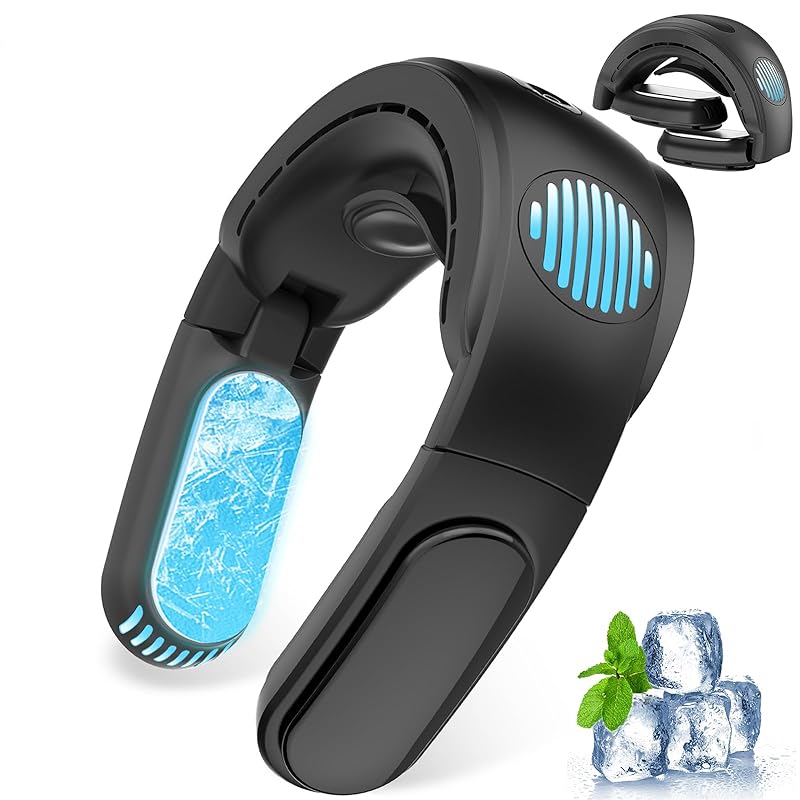 即納：Vineen ネッククーラー 首掛け扇風機【2025年夏新進化ネックファン・-15℃ 瞬間冷却】ネックファン 冷却プレート 携帯扇風機 首掛けクーラー 大風量3段階調節 羽根なし 静音 5000