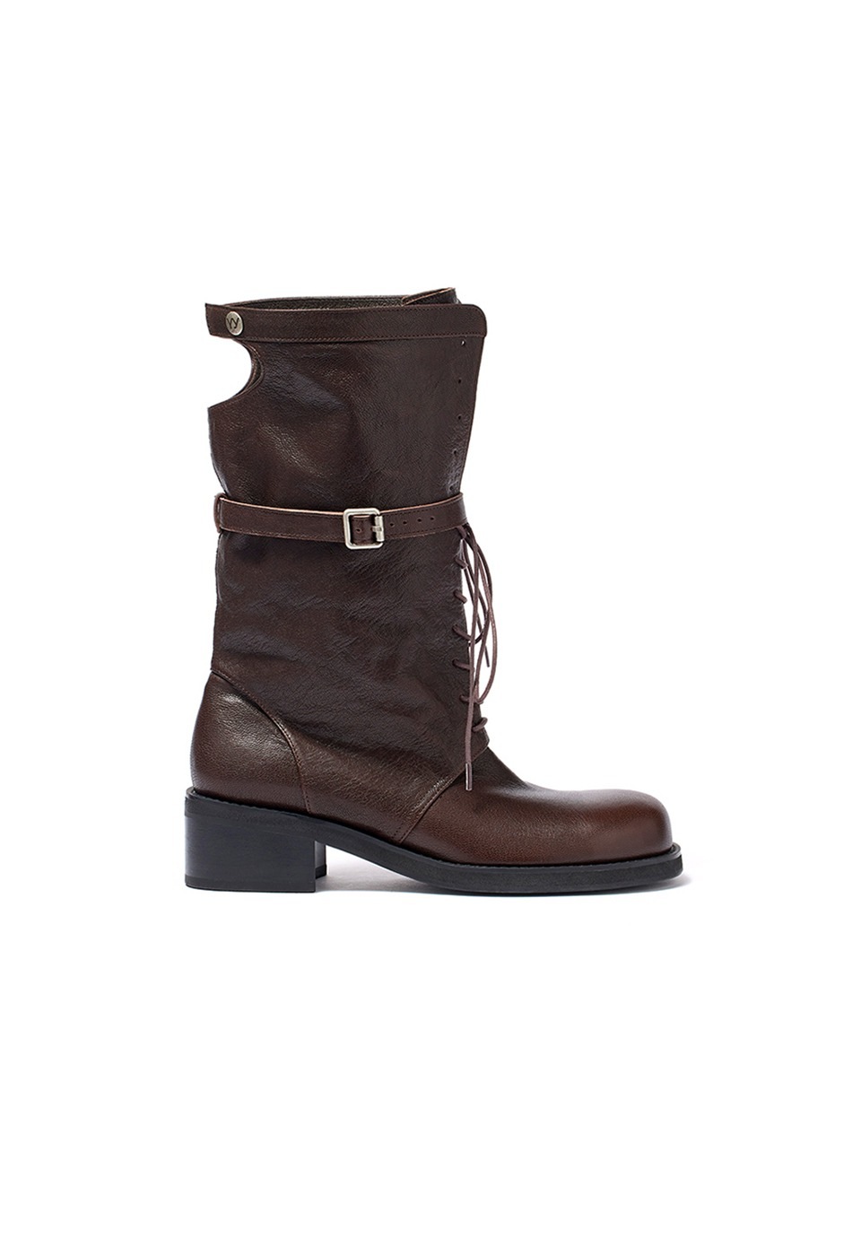 【OPEN Yy】 25FW LACE UP CUT-OUT BOOTS : BROWN