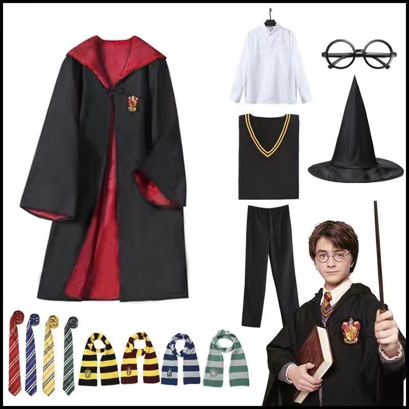 ハリーポッターの魔法使いローブコス服フルセット子供大人魔法ローブホグワーツ制服パフォーマンス服