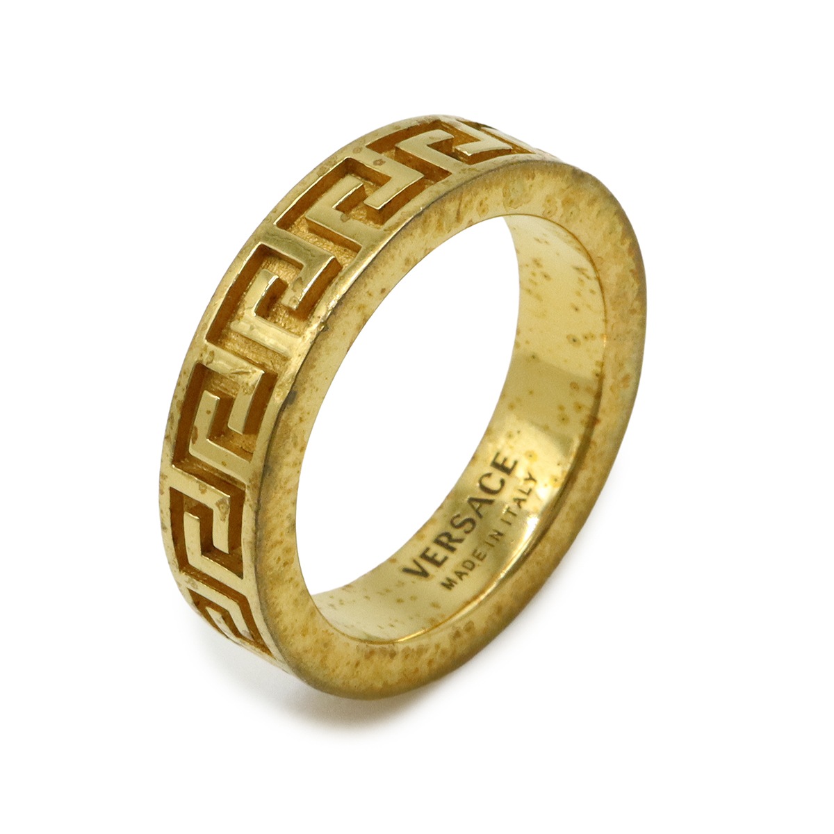 VERSACE ヴェルサーチェ ヴェルサーチ ベルサーチ グレカ リング 指輪 GP ゴールド 実寸約19号 14,850円