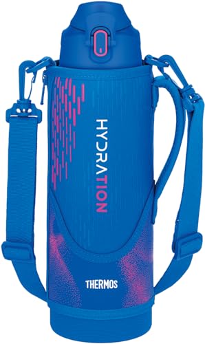 サーモス 水筒 真空断熱スポーツボトル 1.5L ブルーピンク 保冷専用 子供用 ポーチ付き 肩に優しいストラップ FJS-1500F BLP