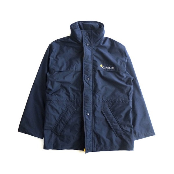 スペイン CORREOS コレオス 前立て 三重式 ナイロン 防水 ジャケット XS 日本サイズ M相当 ネイビー 未使用 デッドストック