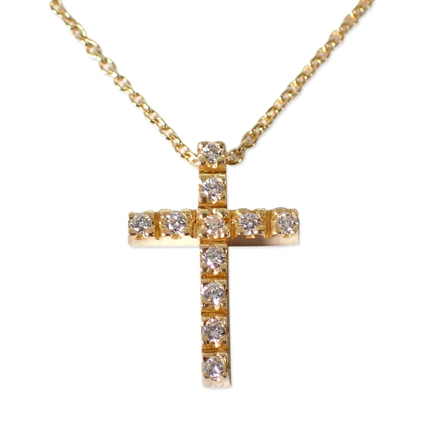 【STAR JEWELRY】K18 クロス ダイヤモンド⟡.* STAR JEWELRY - SJX クロスチャーム ダイヤモンドネックレス K18