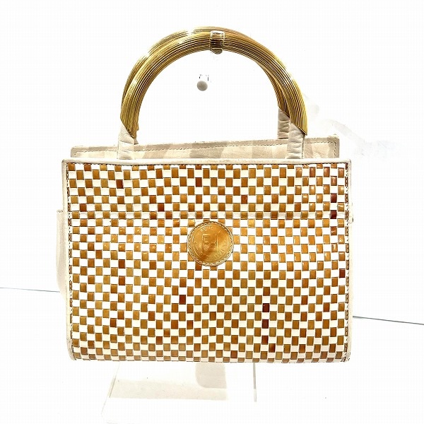 フェンディ FENDI 編み込み メタルハンドル バッグ ハンドバッグ レディース 【中古】