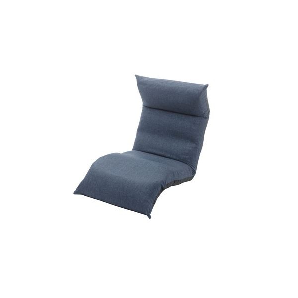 【2021 新作】 日本製 リラックスチェア/座椅子 【ブルー】 脚部上下リクライニング 1人掛け ソファー【代引不可】 座椅子