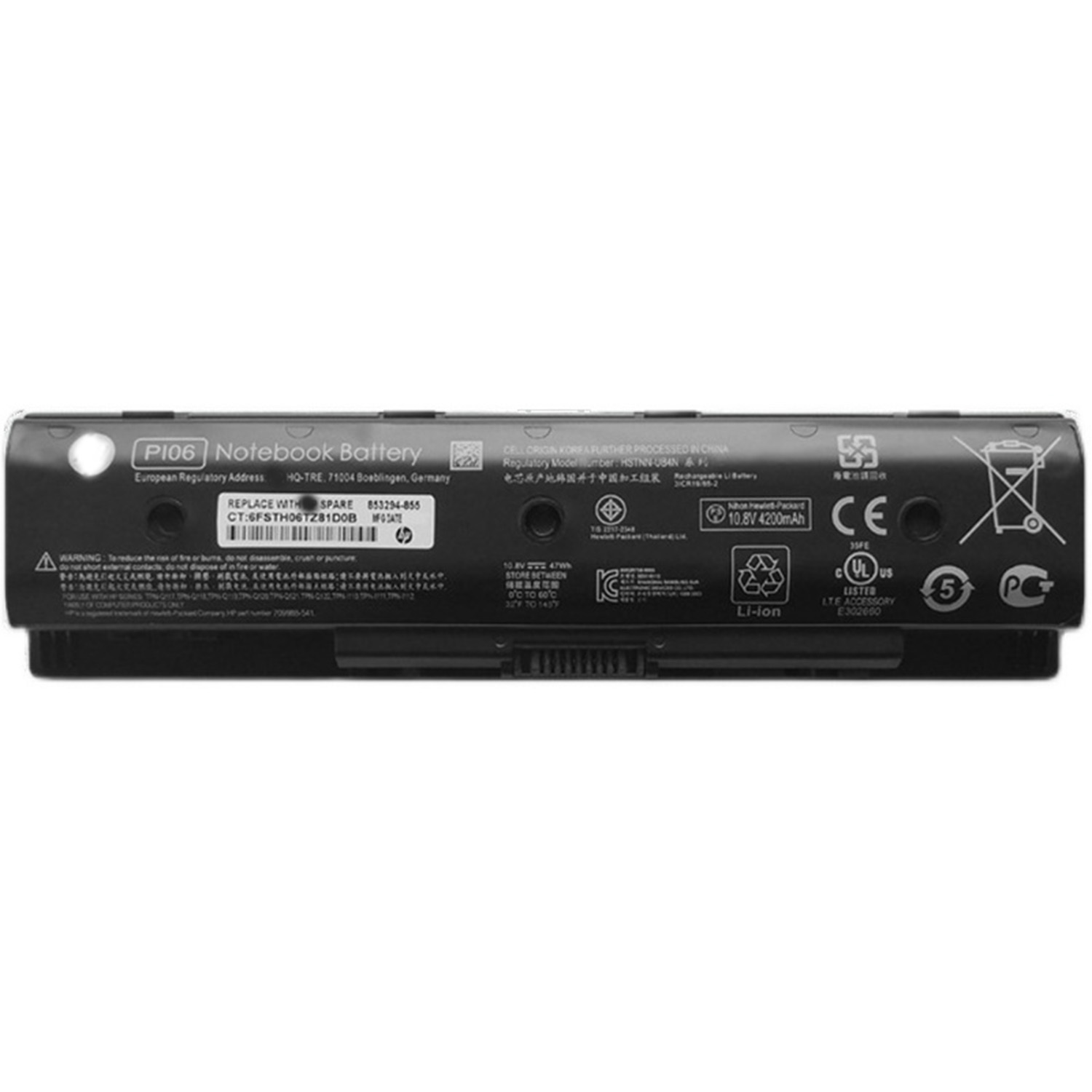 PI06 電池・HPノートパソコン互換 Pavilion 14 15 envy15 j105tx UB40 PI06 47Wh/4200mAh 交換用のバッテリー dc909-A1259