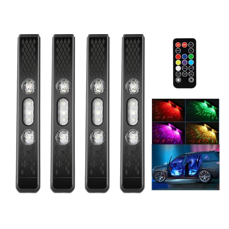 Catland LEDテープ 車用 RGB LEDテープ LEDテープライト 音に反応 人感センサー 足元ランプ 車用 ライト フットランプ 7色切替 星空モード 赤 青 緑 イエロー 紫 アイスブルバイク