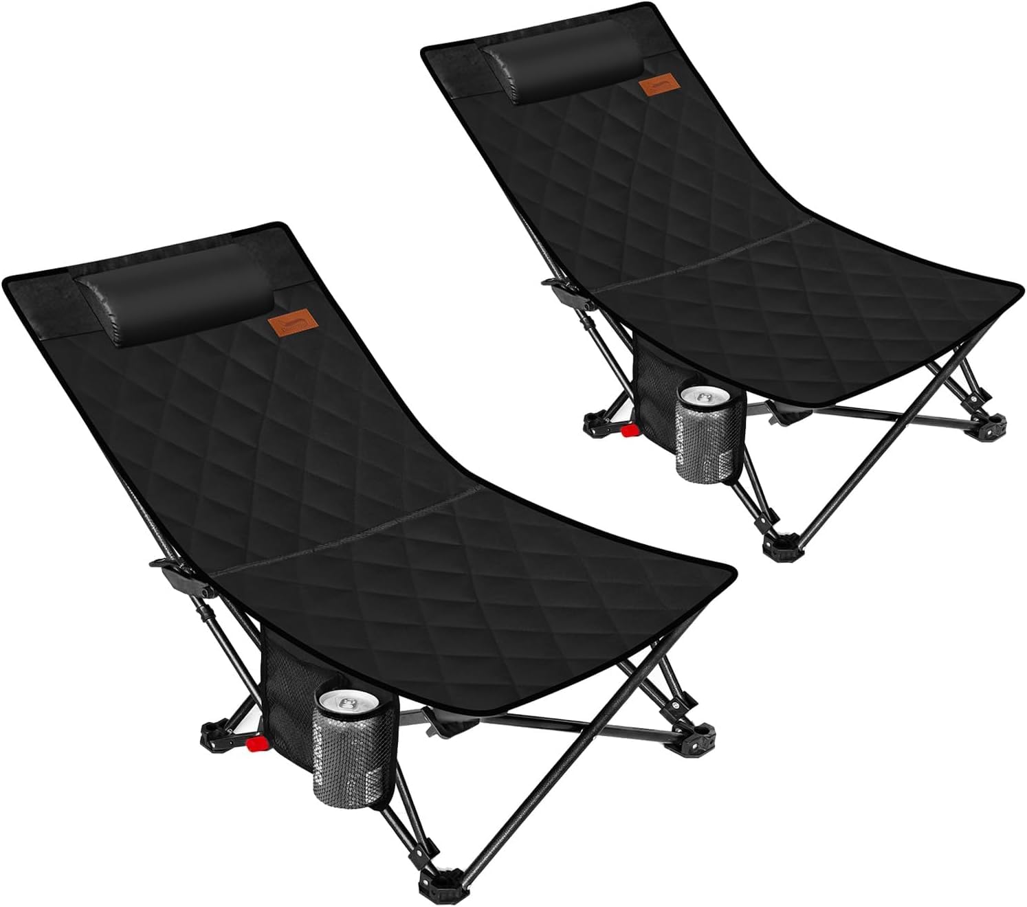 DesertFox キャンプチェア リクライニングチェア 厚手の中綿 秋冬用 アウトドアチェア 単品/セット 折りたたみ 背もたれ角度4段階調節 コンパクト 1秒設営撤収 ローチェア 軽量【耐荷重1