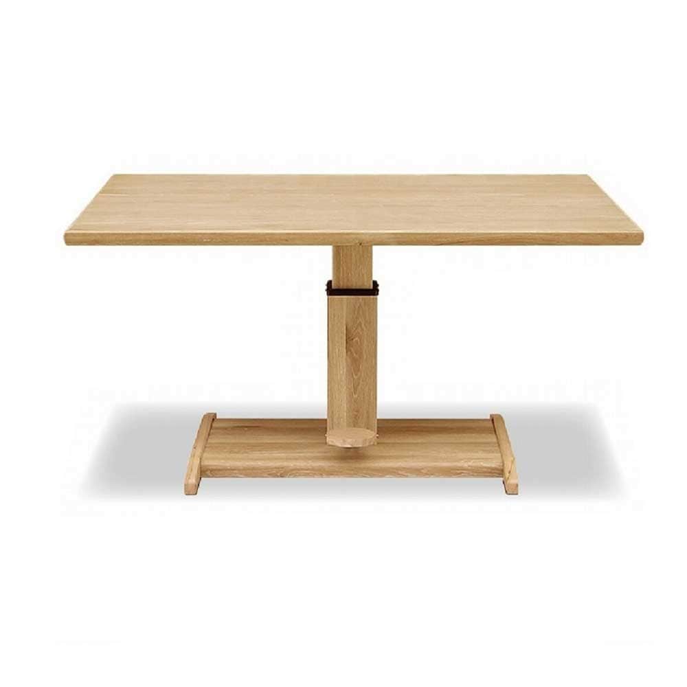 130cm 昇降式テーブル リフティング　リビングダイニング リフト ガス圧 テーブルの高さ 調整 上下可能 ホワイトオーク　savona cross