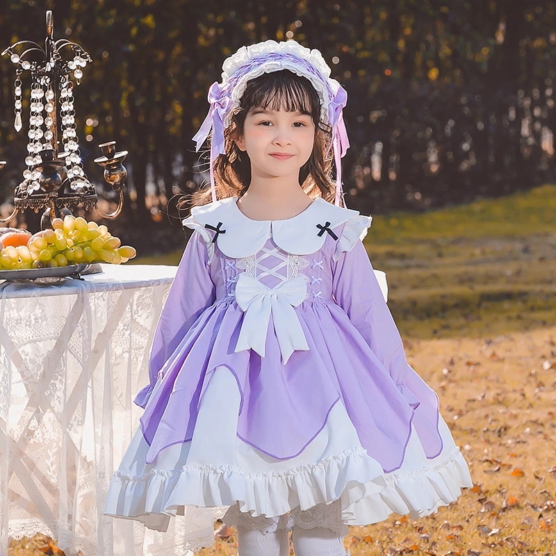 女の子 ワンピースキッズ ロリータ レース 女の子 洋服 ロリータワンピース ジュニアロリータ服 お姫様 ワンピース スカート　プリンセス キッズドレス 入園式 ピアノ 結婚式 発表会カチューシャ ク