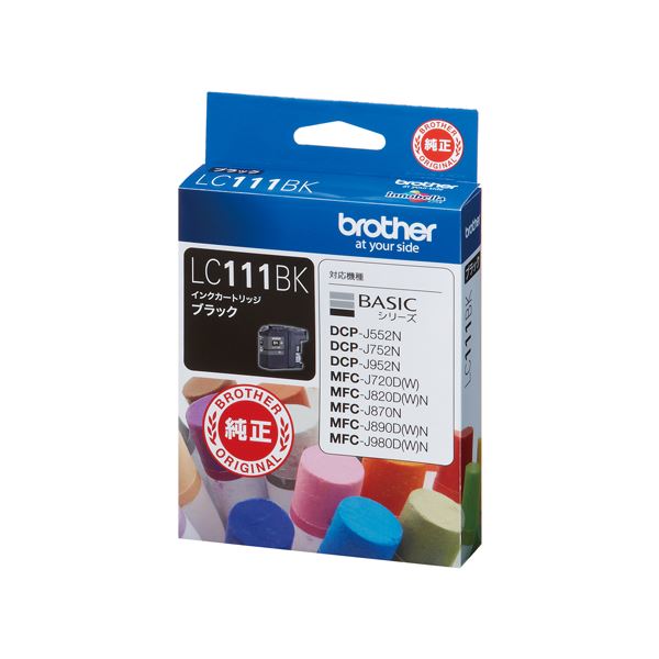 （まとめ） ブラザー インクジェットカートリッジ LC111BK ブラック 1個入 (×3セット)
