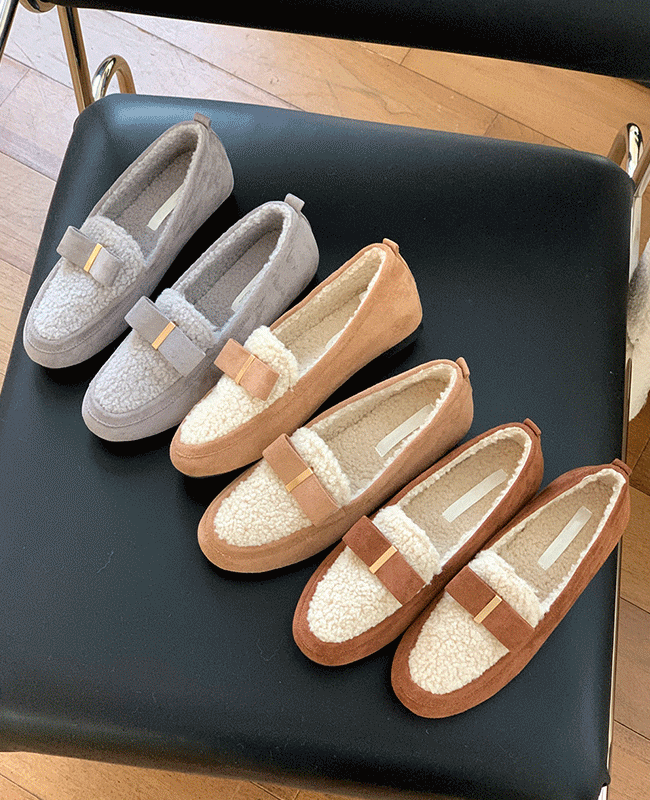 [MILOVANY] ボニアツートンブックルファーローファー靴2cm