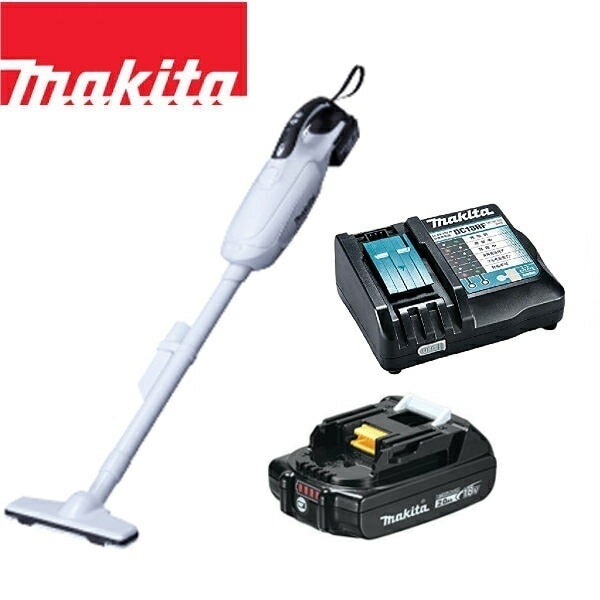 当店だけ！バッテリー充電器も1年保証! マキタ 18V コードレス 掃除機 紙パック式 CL182FDZW +急速充電器DC18RF+軽量バッテリーBL1820B 充電式 ハンディ クリーナー CL1