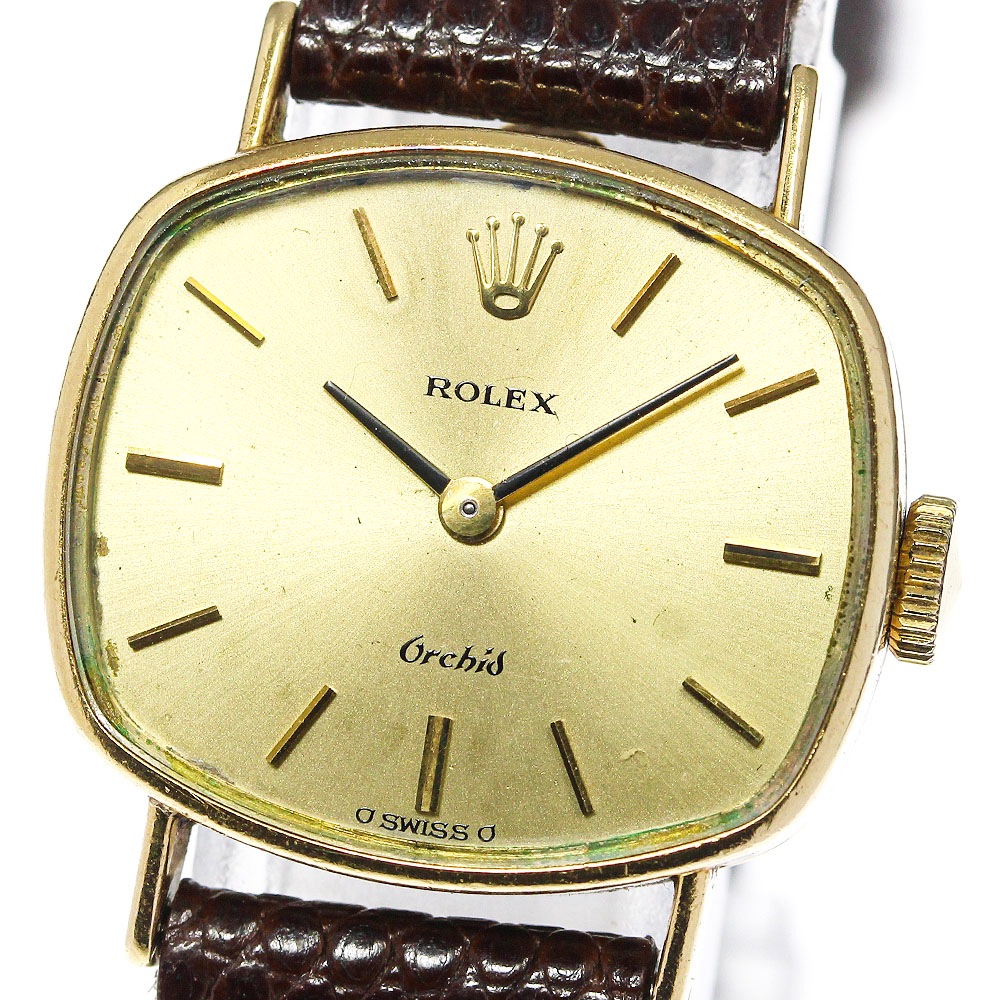 訳あり【ROLEX】ロレックス オーキッド K18YG Cal.1400 手巻き レディース_699631【中古】