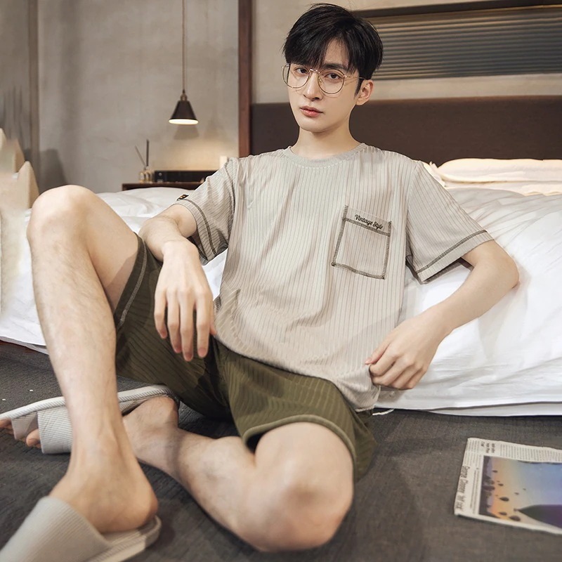 男性用半袖パジャマセット男性用カジュアルセット