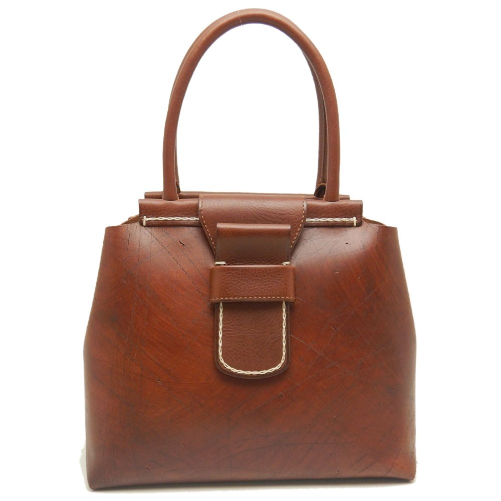 トートバッグ ハンドバッグ エクバターナ ディープエイジング レザー コニャック/252871【中古】