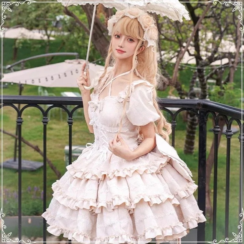 現品】豹は猫オリジナルlolita泡芙薔薇op姫蝶ネクタイ尾ワンピースを作った 10,558円