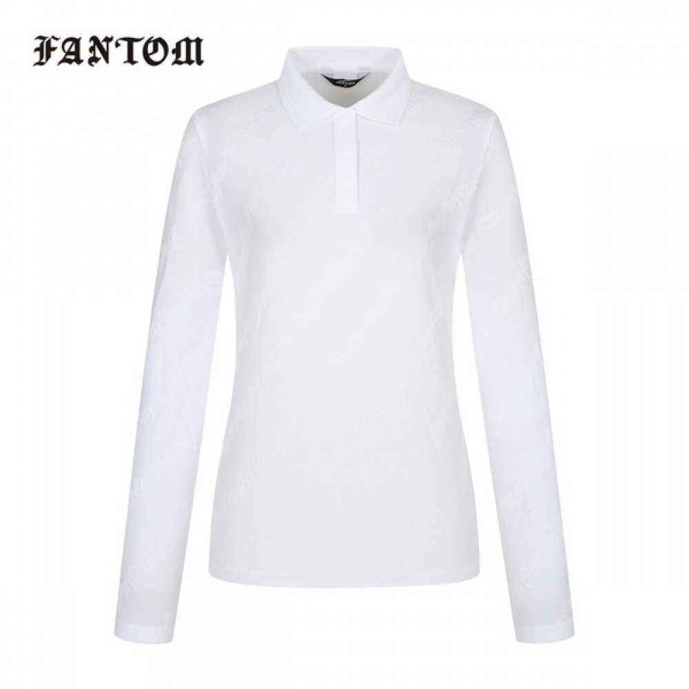 [Phantom] レディースオブリークロゴジャカードカラーロングスリーブTシャツ