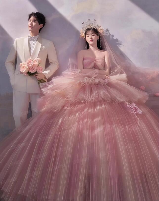 初回限定カラードレス 韓国風 花嫁ドレス ロングドレス 前撮り 撮影用のワンピース 同窓会 パーティードレス 高級感 お姫様ドレス セクシー イブニングドレス 発表会 スレンダー 上品 エレガント 披