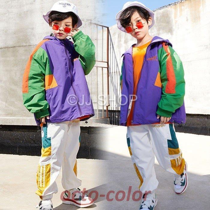 ウインドブレーカー トップス ジャケット ダンスパンツ 男の子 女の子 キッズ ダンス衣装 ヒップホップ HIPHOP セットアップ 子供 練習着 体操服 ステージ衣装